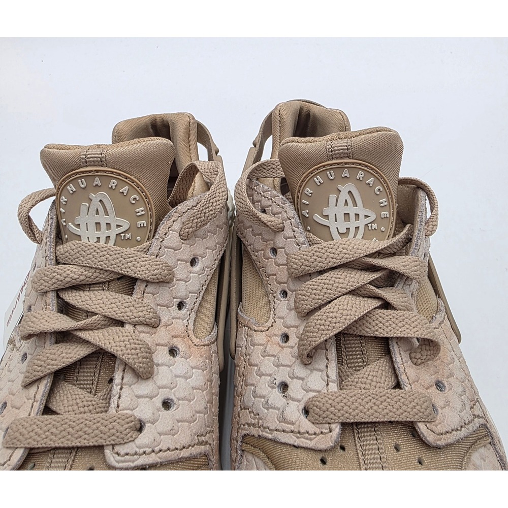 Nike Air Huarache Run Mushroom Tan Textured Snakeskin 683818-201 Women's 6.5 NEW - Picture 9 of 13